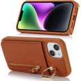 thumbnail image 4 of iPhone 14 Plus Case for Women with Card Holder, iPhone 14 Plus Phone Case Wallet with Strap,Crossbody Lanyard Cases with Credit Card Slots Kickstand with Ring Holder Stand Case,6.7 Inch,Brown, 4 of 13