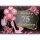 thumbnail image 3 of Fondo de cartel decorativo para fiesta de feliz 75 cumpleaños para mujer, oro rosa, verde, azul, dorado, plateado, blanco, fondo de fotografía, 3 of 5