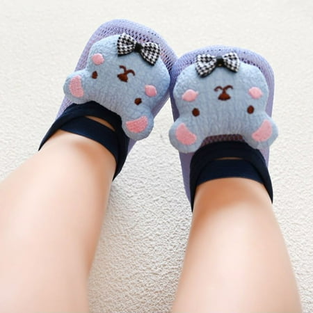 

LYCAQL Toddler Shoes Animal Kids Boys Girls Socks Barefoot Shoes Socks Non Slip Floor Cartoon Pattern Mesh Shoes Baby Shoes in Marry (Blue M Toddler)