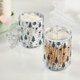 thumbnail image 2 of Yayeee 2 Pack Qtip Holder Bathroom Cotton Swab Canister with Lid Clear Dispenser Set, Blue Cute Snowmen, 2 of 6