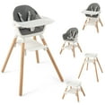 thumbnail image 1 of Costway 6-in-1 Convertible Wooden Baby Highchair Infant Feeding Chair with Removable Tray, 1 of 9