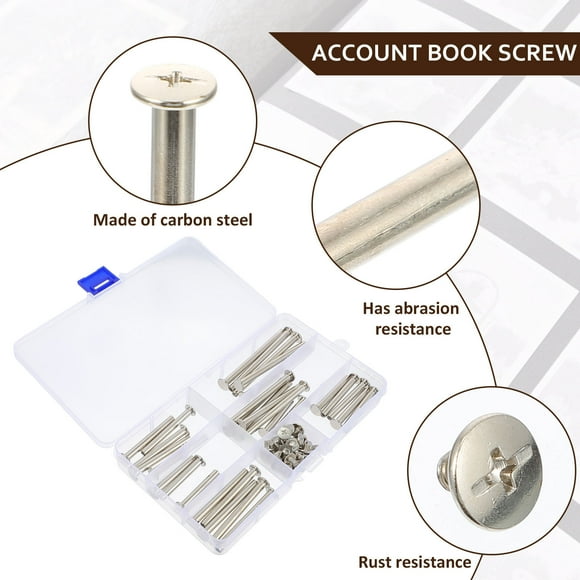 BRIGHTFUFU 60Pcs Self Tapping Screws Carbon Steel Silver Smooth Package
