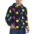 thumbnail image 2 of Rateoe Colorful Ping Pong Rackets Pattern Mens Hoodie, Pullover Hooded Sweatshirt, Kangaroo Pocket Hoodie Ideal for Daily Wear, Travel and Home-X-Large, 2 of 7