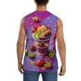 thumbnail image 4 of Haiem Men's Fruit Parfait Colorful Print Tank Tops Summer Sleeveless Cut Off Workout T-Shirts Fitness Vest Athletic Undershirts-3X-Large, 4 of 8