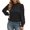 Black, variant on Long Sleeve High Neck Solid Color Pleated Casual Shirt For Everyday Wear
