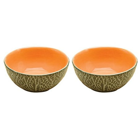 

Glossy Fruity Cantaloupe Dipping Bowl Set of Two Per Order Snack Dining Kitchen Accesory