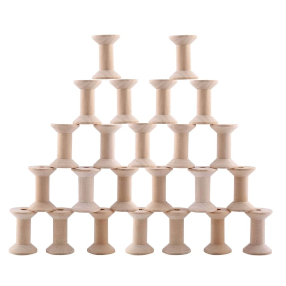 Riwcyla 24Pcs Wooden Empty Thread Spools Large Unfinished Wood Spools Wire Weaving Bobbins for Arts Crafts Cord Roll , perfect for daily use, outdoor activities, travel & casual occasions