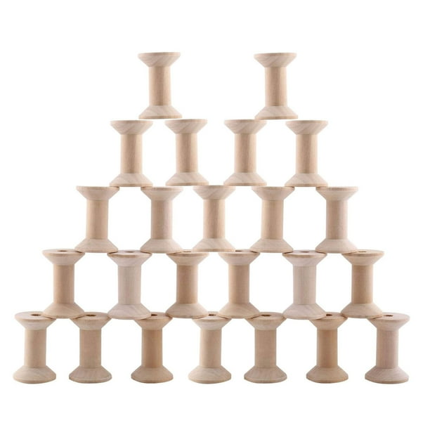 PATIKIL Carretes De Madera Vacíos 20 Piezas | 25x11 Mm Para Hilo, Cordonería Y Manualidades