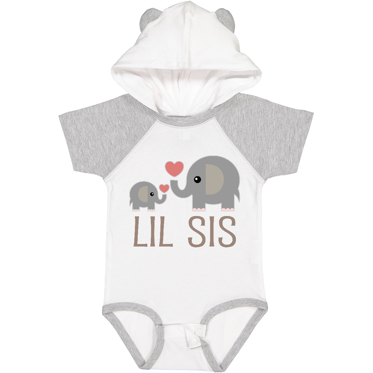 Inktastic Little Sister Elephant Girls Baby Bodysuit