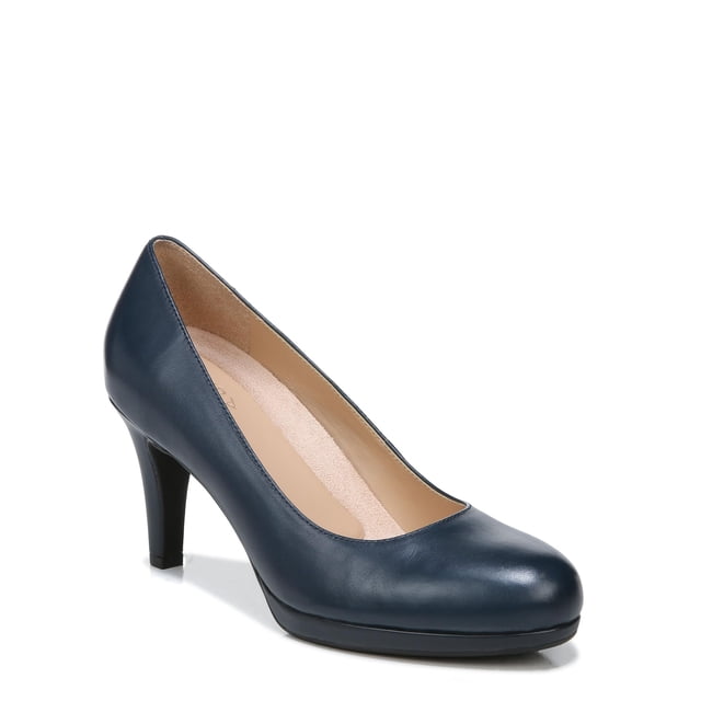 Zapatos de Tacón de Cuero Azul Marino Michelle para Mujer Naturalizer Talla 9 M