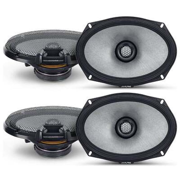 (4) ALPINE R-S69.2 300 Watt 6x9" Car Audio Coaxial 2-Way Speakers