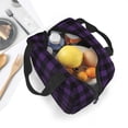 thumbnail image 5 of Kdxio Purple Black Plaid Print Insulated Lunch Bag,Reusable Tote Lunch Box for Women Men,Leakproof Cooler Lunch Bags for Work Office Travel Picnic, 5 of 6