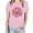Pink, variant on ICHUANYI Women's Stylish Crewneck Print Short Sleeve T-shirt Casual Loose Shirt Tops Cloth New Trending