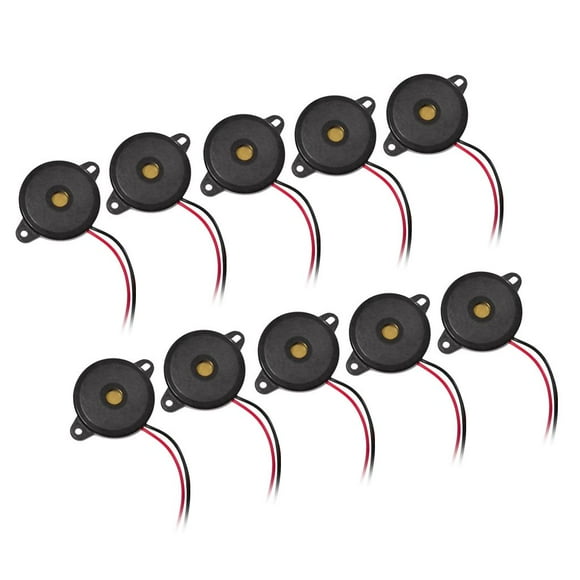 LOVIVER 10 Sets of High Quality Piezo Buzzer DC 2-28V 85dB Alarm Bell Intermittent Sound