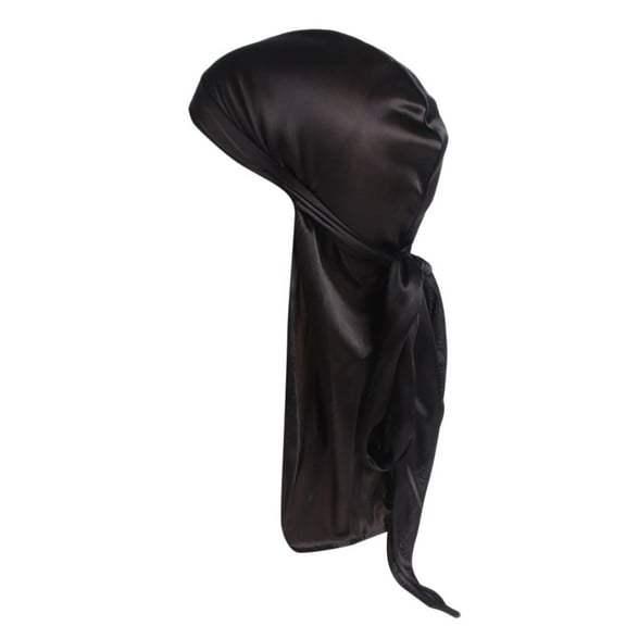 Baqcunre Wrap Cap for Women Black Hair, Unisex Muslim Stretch Turban Silk Smooth Long Tail Hat Head Scarf Wrap, Satin Wrap Cap, Sleep Caps for Women