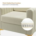 thumbnail image 6 of Velvet Upholstered Club Accent Chairs Set of 2 Lounge Armchairs Single Sofa Removable Backrest Golden Legs Home Living Room White, 6 of 6