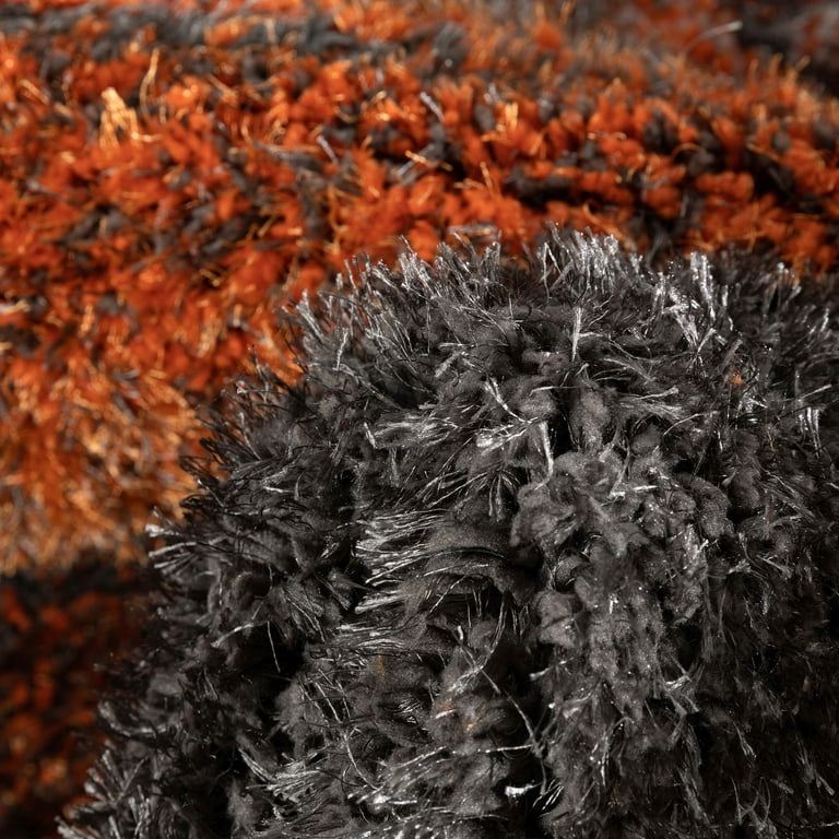 Well Woven Luze Orange Grey Hourglass Waves Geometric Thick Soft