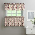 thumbnail image 2 of Rod Pocket Kitchen Curtain Set 3-Piece, 27.5x36 Inch Valance & Tier Drapes, Polyester Pongee Cafe Curtains for Living Room, Bathroom, Farmhouse Rustic Country Window Treatments., 2 of 6