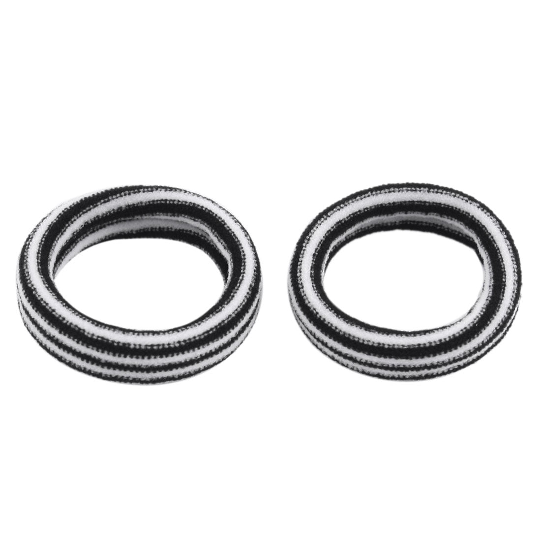 2 Pcs Black White Flat Elastic Bands Hair Ties Ponytail Holders