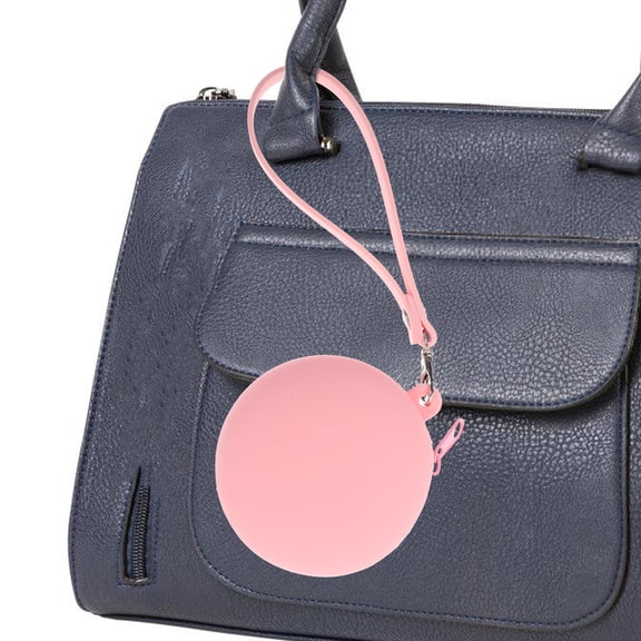 LEXSOMEO Silicone Purse With Strap Change Pouch Holder Round Key Pouch Wallet Headphone Case With Zipper For Travel Kids Adults Green