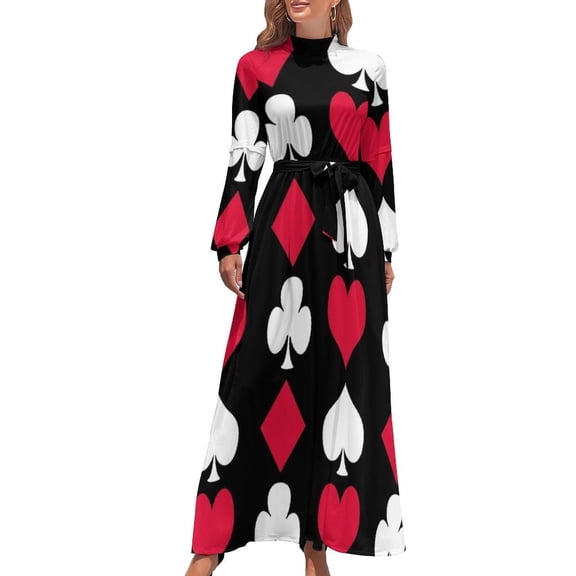 Playing Card Suits Inverted Long Dress Dresses dress for woman