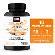 Force Factor Modern Mushrooms Capsules, Mushroom Supplement with Lion's Mane, 90 Vegetable Capsules