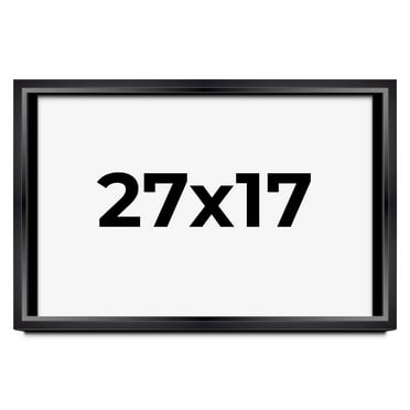 27x17 Shadow Box Frame Black | 1.25 inches Deep Real Wood Contemporary Shadowbox Display Frame | UV