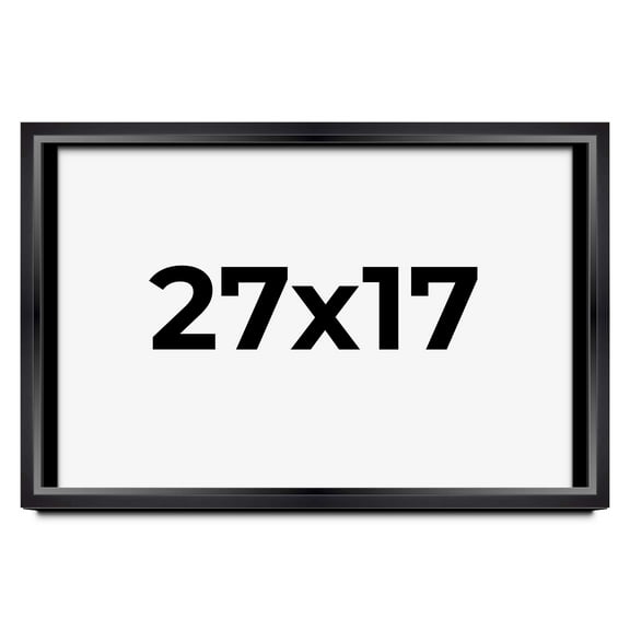 27x17 Shadow Box Frame Black | 1.25 inches Deep Real Wood Contemporary Shadowbox Display Frame | UV