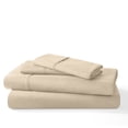 thumbnail image 2 of Mellanni 4 Piece 100% Cotton Bed Sheet Set, 400 Thread Count, Deep Pocket, King, Beige, 2 of 7
