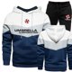 thumbnail image 2 of Conjunto deportivo informal para hombre, otoño e invierno, 2023, sudaderas con capucha y pantalones deportivos, chándal de manga larga con capucha de alta calidad, conjunto de 2 piezas para gimnasio, 2 of 4