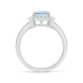 thumbnail image 2 of ANGARA Natural Emerald-Cut 2 ct Aquamarine Engagement Ring with Diamond Halo in 14K White Gold for Women (Size-9x7mm) | March Birthstone, Anniversary, Jewelry Gift for Women | Natural Aquamarine Ring, 2 of 9