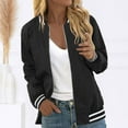 thumbnail image 2 of Lixiuxyad Womens Bomber Jacket Zip Up Casual Jackets Lightweight Trendy Outerwear Coat with Pockets Black, 2 of 5