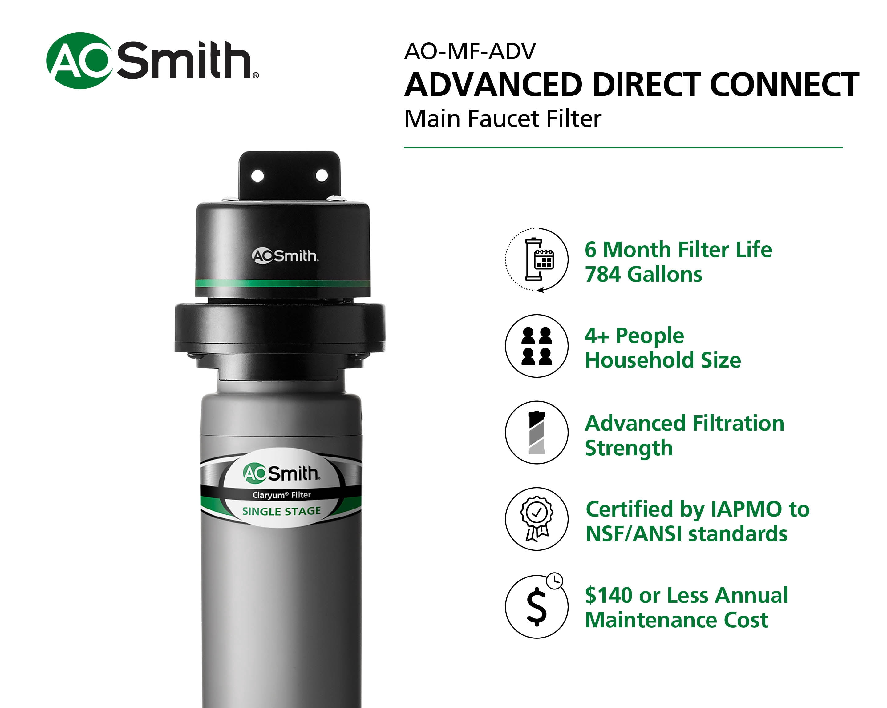 A. O. Smith Advanced Filtration Under Sink Water Filter System