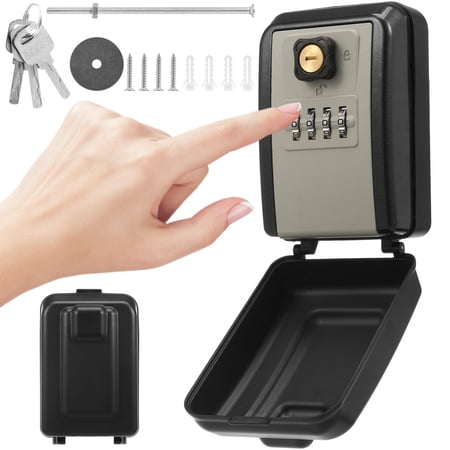 Xdziklosj Key Box with 3 Keys Resettable Replacement Key Safe Box with 4 Digit Code Waterproof Large Capacity for Home Apartment Office Garage