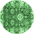 thumbnail image 1 of Ahgly Company Indoor Round Abstract Emerald Green Modern Area Rugs, 3' Round, 1 of 4