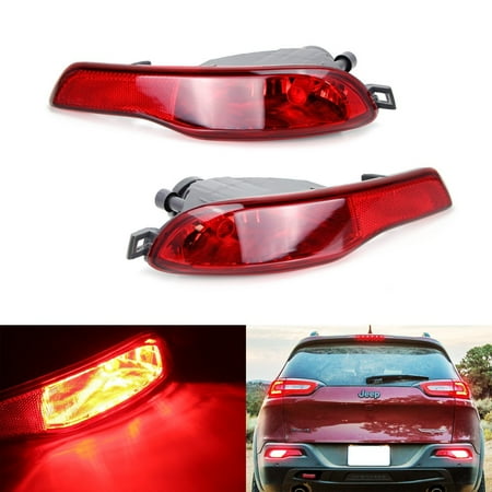Install Lift Kit Jeep Cherokee - iJDMTOY Complete Set LED Rear Fog Light Kit w/ High Power Red LED Bulbs, Rear Foglamp Assy, Wirings For 2014-up Jeep Cherokee (KL)