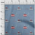 thumbnail image 1 of oneOone Cotton Poplin Grayish Blue Fabric Submarine & Fish Ocean Craft Projects Decor Fabric Printed By The Yard 42 Inch Wide, 1 of 4