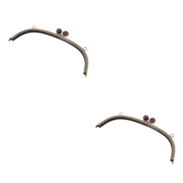 Redempat Metal Arch Frame Kiss Clasp Head DIY Purse Lock Bag Bead Coffee 24.5cm 2Set