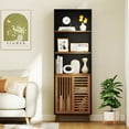 thumbnail image 4 of Costway 70" Bookshelf, 5-Tier Bookcase with Reversible Adjustable Shelf & Sliding Doors, 4 of 10