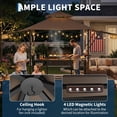 thumbnail image 2 of 8' x 5' Grill Gazebo Canopy with Extra 7' x 3' Awning, Heavy Duty Steel Frame, Double-Tiered Outdoor Grill Canopy with Shelves, 10 Hooks & LED Lights for Patio BBQ Backyard,Brown, 2 of 7