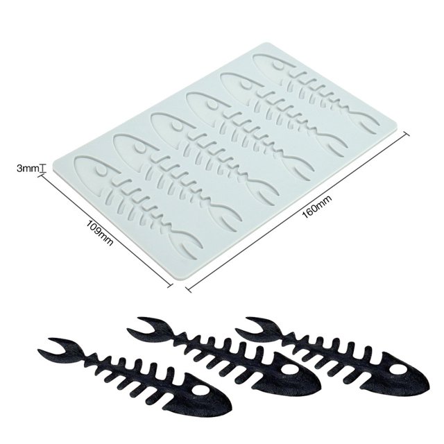 Molde de silicona para platos fríos, herramienta de molienda decorativa, con forma de cangrejo, cangrejo de río, hueso de pescado, almohadilla de encaje de azúcar, chips de chocolate
