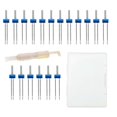 thumbnail image 2 of 18 agujas dobles para de coser, agujas elásticas dobles para de coser doméstica con enhebrador de agujas, longitud 39 mm / 1,54 pulgad Enhebrador de Baoblaze Agujas de coser dobles, 2 of 8