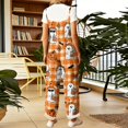 thumbnail image 4 of Halloween Jumpsuits for Women Linen Spaghetti Straps Wide Leg Overalls Print Long Rompers, 4 of 6
