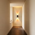 thumbnail image 6 of Double Head RGB Wall Sconce Motion Sensor LED Wall Light Type C Rechargeable 7 Color Lighting Effect Indoor Decor for Corridor Stair Bedroom Bar, Black, Versatile Seasonal Accent for Entryway Mantel, 6 of 7