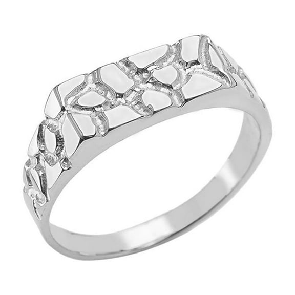 Pinky Men's Nugget Ring in Sterling Silver (6.5)