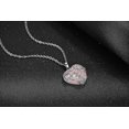 thumbnail image 4 of Collar con colgante de piedra de cristal curativo de cuarzo rosa con forma de corazón y hojas y flores, 4 of 5