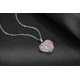 thumbnail image 4 of Collar con colgante de piedra de cristal curativo de cuarzo rosa con forma de corazón y hojas y flores, 4 of 5