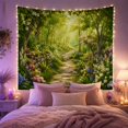thumbnail image 2 of Flower Garden Stone Path Through Sunlit Forest, Peaceful Cottagecore for Garden Lovers, Botanical Wall Art, Mother's Day Gift, Tapestry Wall Hanging for Bedroom and Living Room, 2 of 7