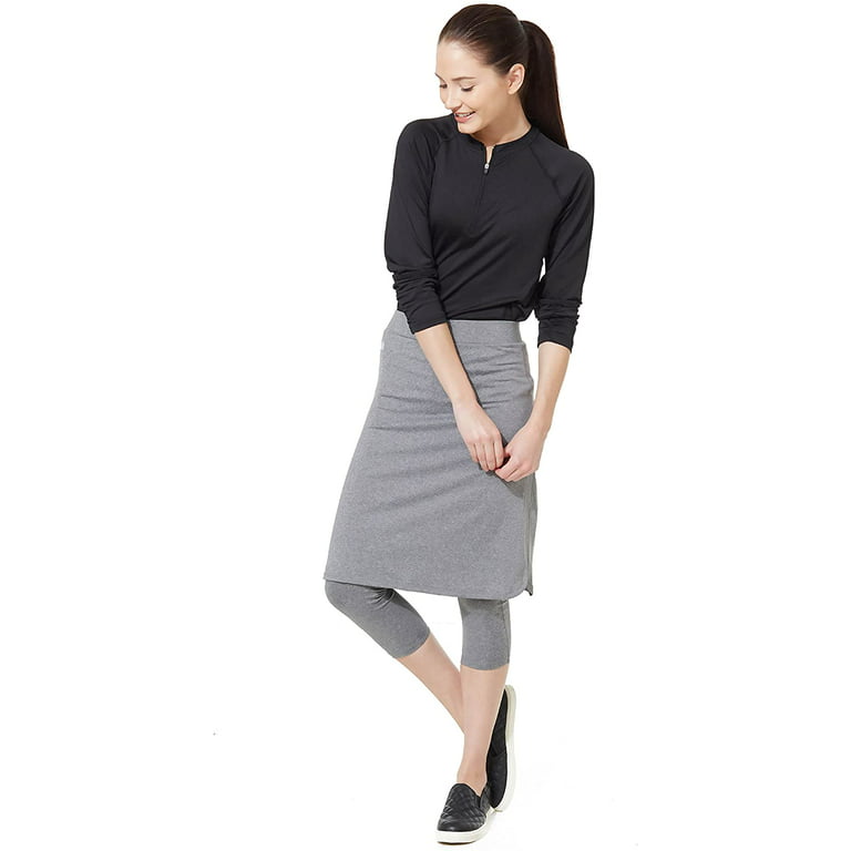 Snoga Cropped Shirttail Workout Skirt with 3/4 Leggings