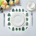 thumbnail image 2 of Round Plate Mat 15.4x15.4 Inchesx1 Placemat Table Mat Kitchen Mat Coffee Mat Fabric Thick, Strong Wear-Resistant, Heat Resistance Beautiful Cartoon Green Leaves, 2 of 7
